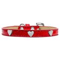 Mirage Pet Products Silver Heart Widget Dog CollarRed Ice Cream Size 14 633-14 RD14